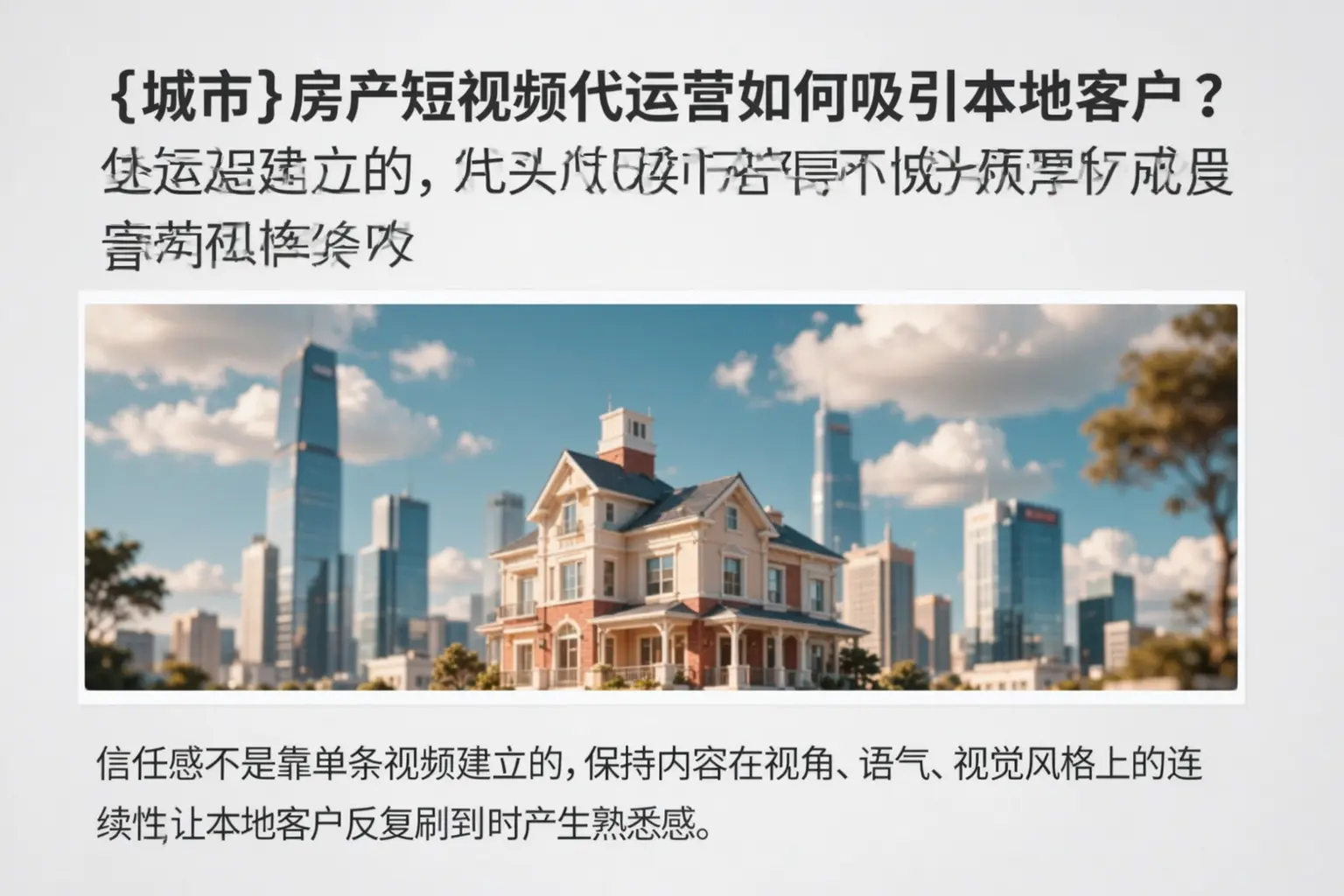 新宾房产短视频代运营如何吸引本地客户?